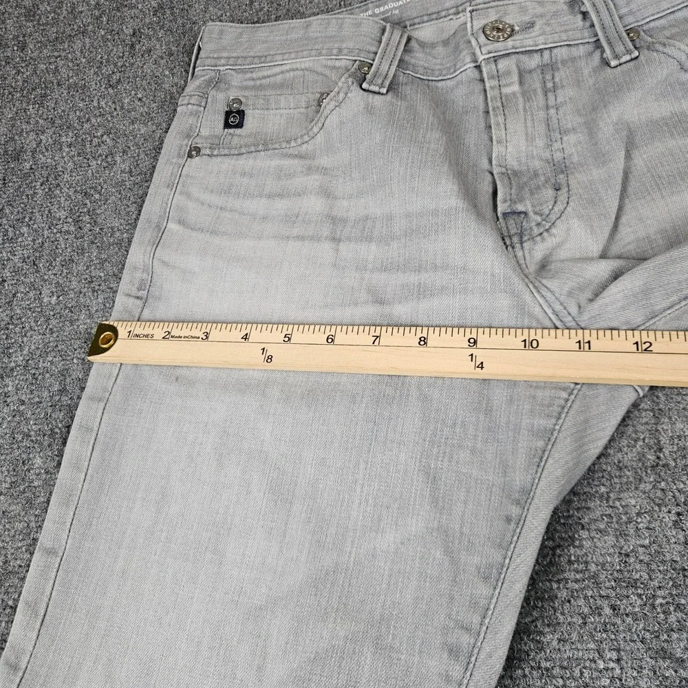 AG Adriano Goldschmied The Graduate Tailored Leg Gray Jeans 30x34 Actual 32x30.5
